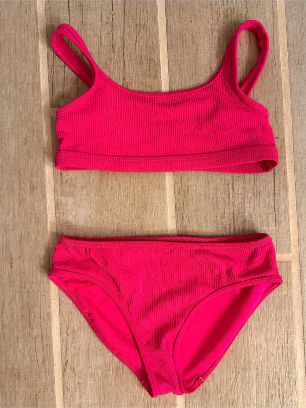 abercrombie kids Hot Pink Ribbed Two-Piece Swim Bikini